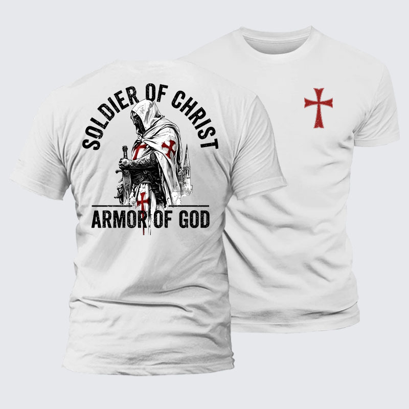 Soldier of Christ Armor Of God Crusader Spirit Jesus God Christian– Comfort Tee
