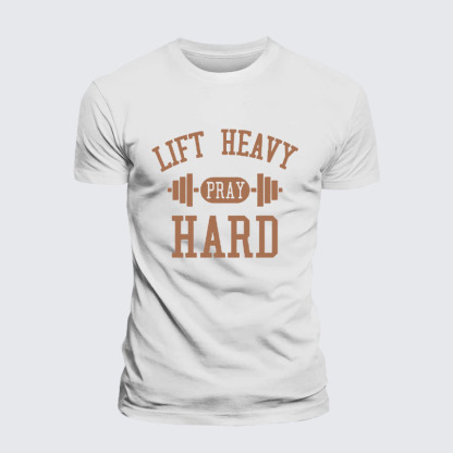 Lift Heavy Pray Hard Jesus God Christian– Performance Comfort Tee