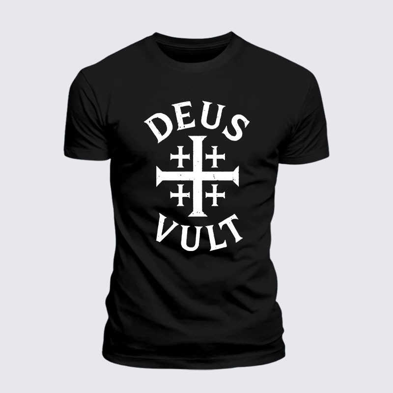 Man Of God Husband Dad Jesus God Christian Cotton T-Shirt