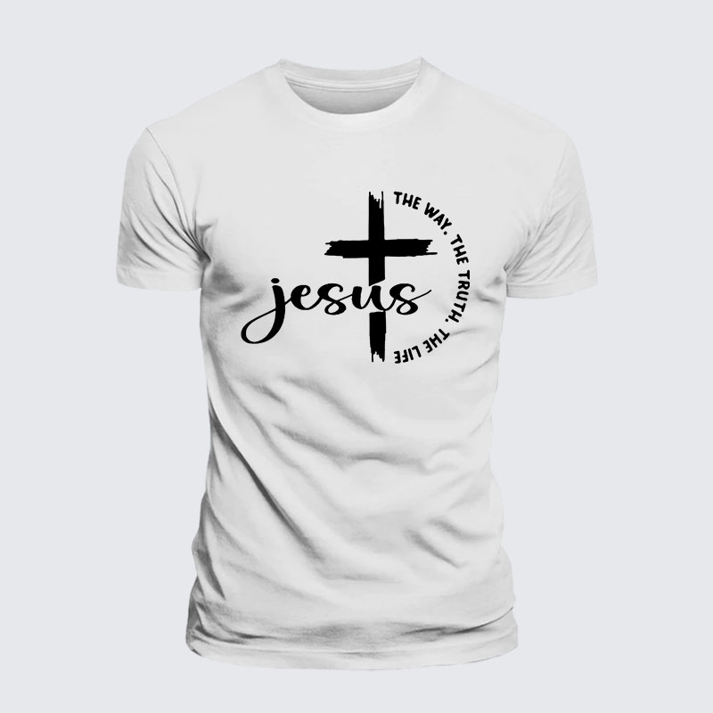Jesus The Way The Truth The Life Jesus God Christian – Premium Cotton Blend Tee