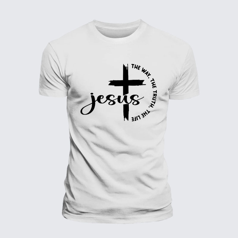 Jesus The Way The Truth The Life Jesus God Christian – Premium Cotton Blend Tee