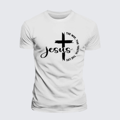 Jesus The Way The Truth The Life Jesus God Christian – Premium Cotton Blend Tee