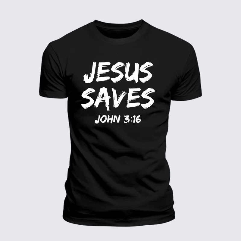 Man Of God Husband Dad Jesus God Christian Cotton T-Shirt