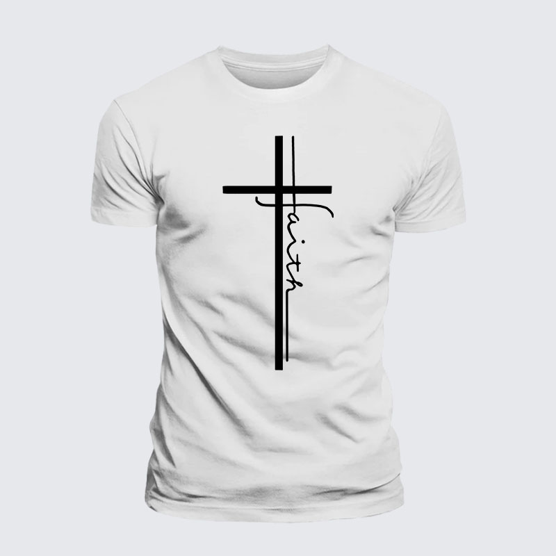 Faith Cross Jesus God Christian – Premium Cotton Blend Tee