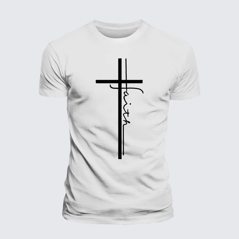 Faith Cross Jesus God Christian – Premium Cotton Blend Tee