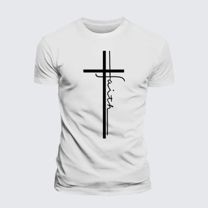Faith Cross Jesus God Christian – Premium Cotton Blend Tee