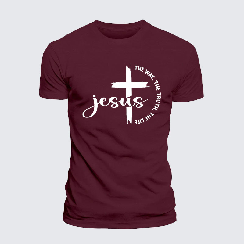 Jesus The Way The Truth The Life Jesus God Christian – Premium Cotton Blend Tee