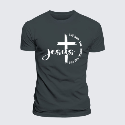 Jesus The Way The Truth The Life Jesus God Christian – Premium Cotton Blend Tee