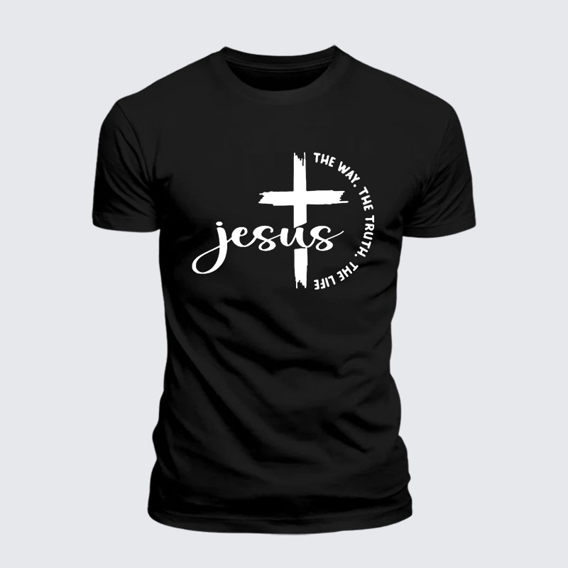 Jesus The Way The Truth The Life Jesus God Christian – Premium Cotton Blend Tee