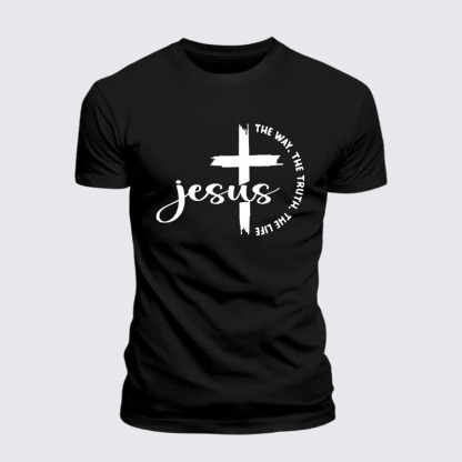 Jesus The Way The Truth The Life Jesus God Christian – Premium Cotton Blend Tee