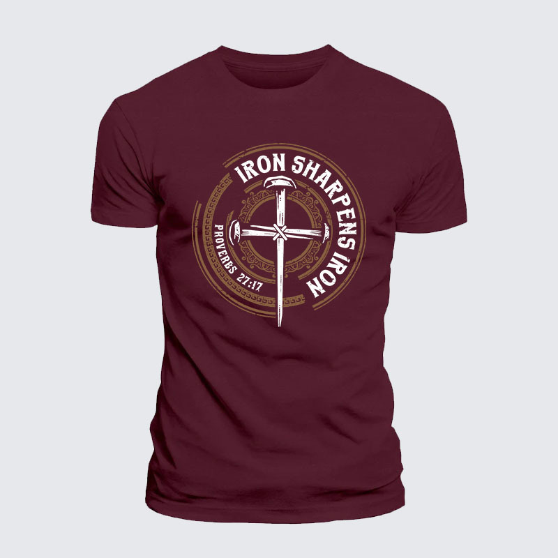 Iron Sharpens Iron - Proverbs 27:17 Jesus God Christian– Comfort Tee