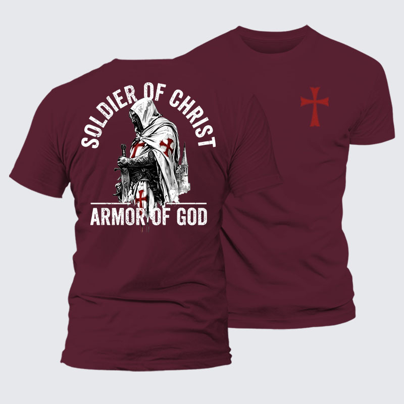Soldier of Christ Armor Of God Crusader Spirit Jesus God Christian– Comfort Tee