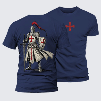 Crusader Knight Jesus God Christian – Premium Cotton Blend Tee
