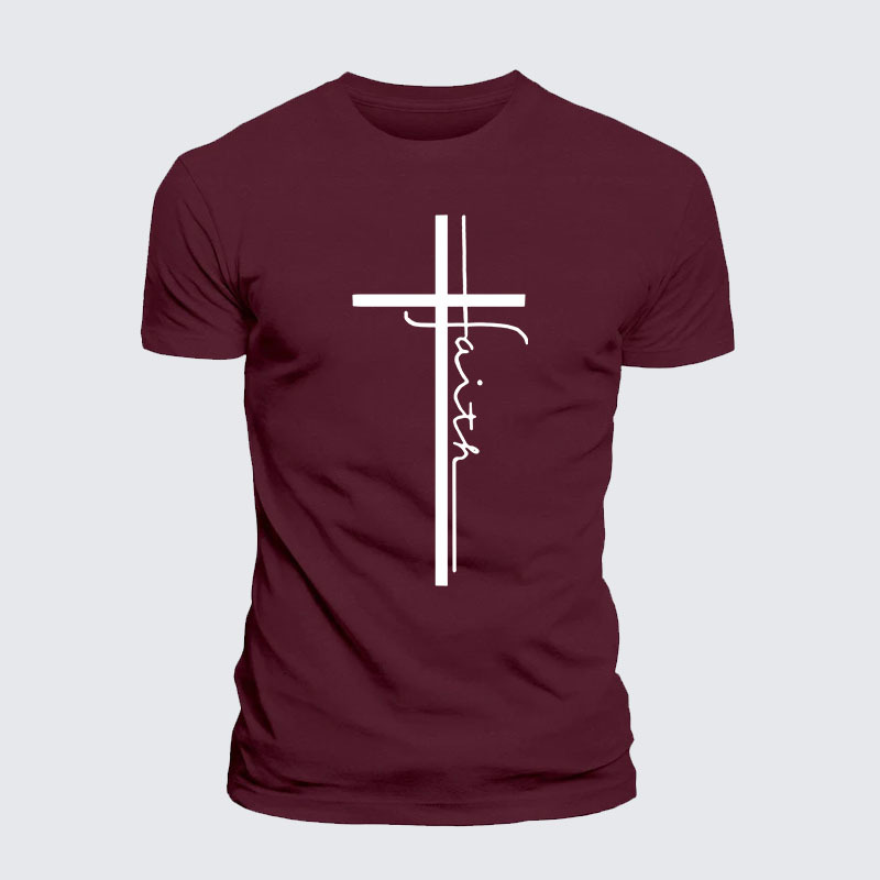 Faith Cross Jesus God Christian – Premium Cotton Blend Tee