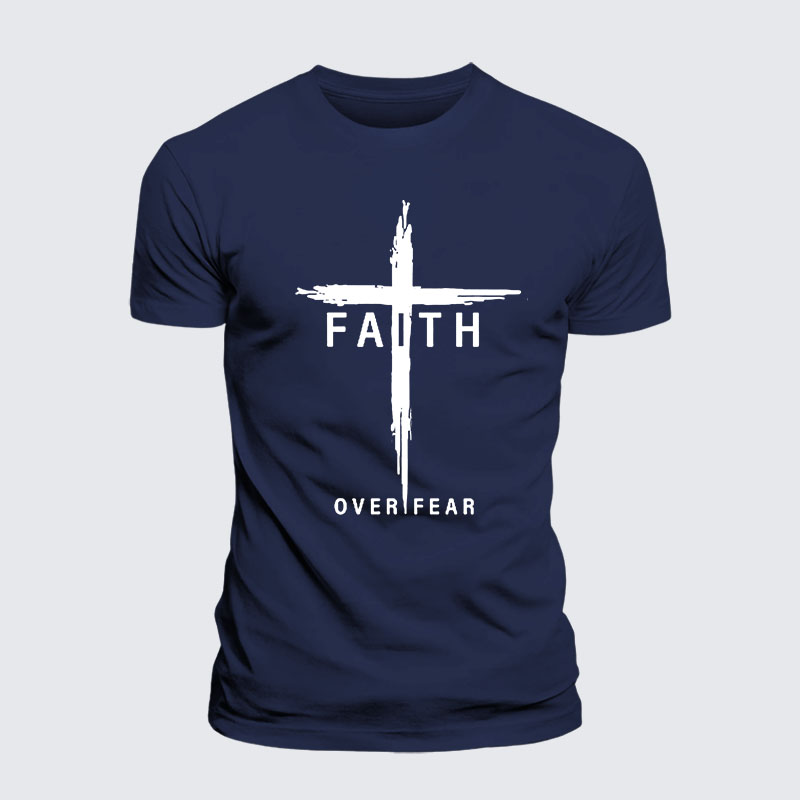 Faith Over Fear Cross Jesus God Christian– Performance Comfort Tee