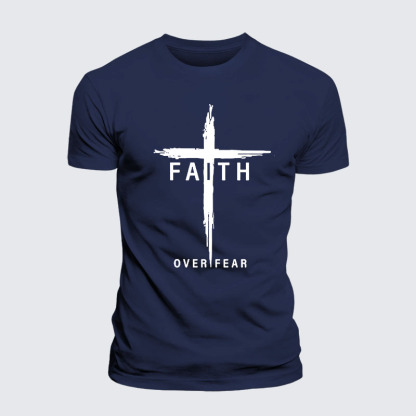 Faith Over Fear Cross Jesus God Christian– Performance Comfort Tee
