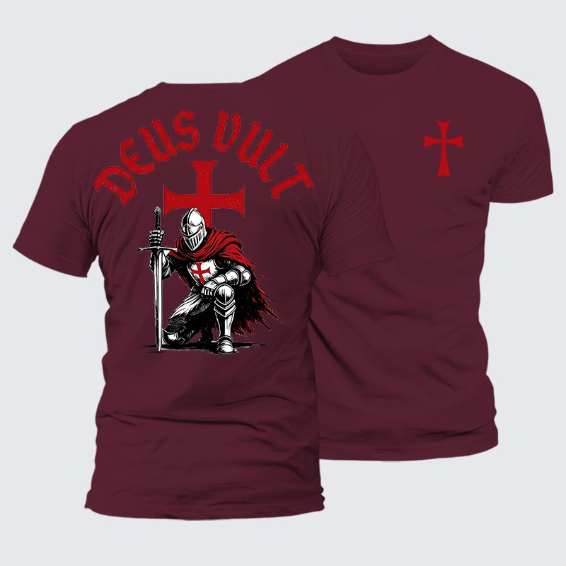 Templar Knight Crusader Deus Vult Jesus God Christian– Comfort Tee
