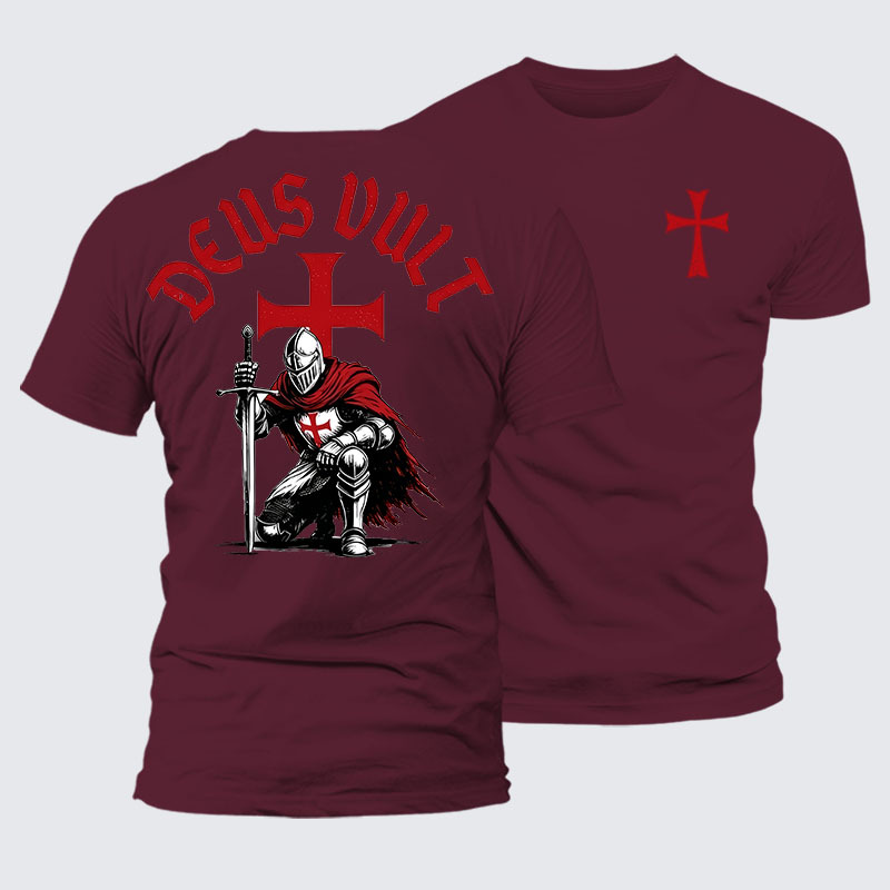 Templar Knight Crusader Deus Vult Jesus God Christian– Comfort Tee