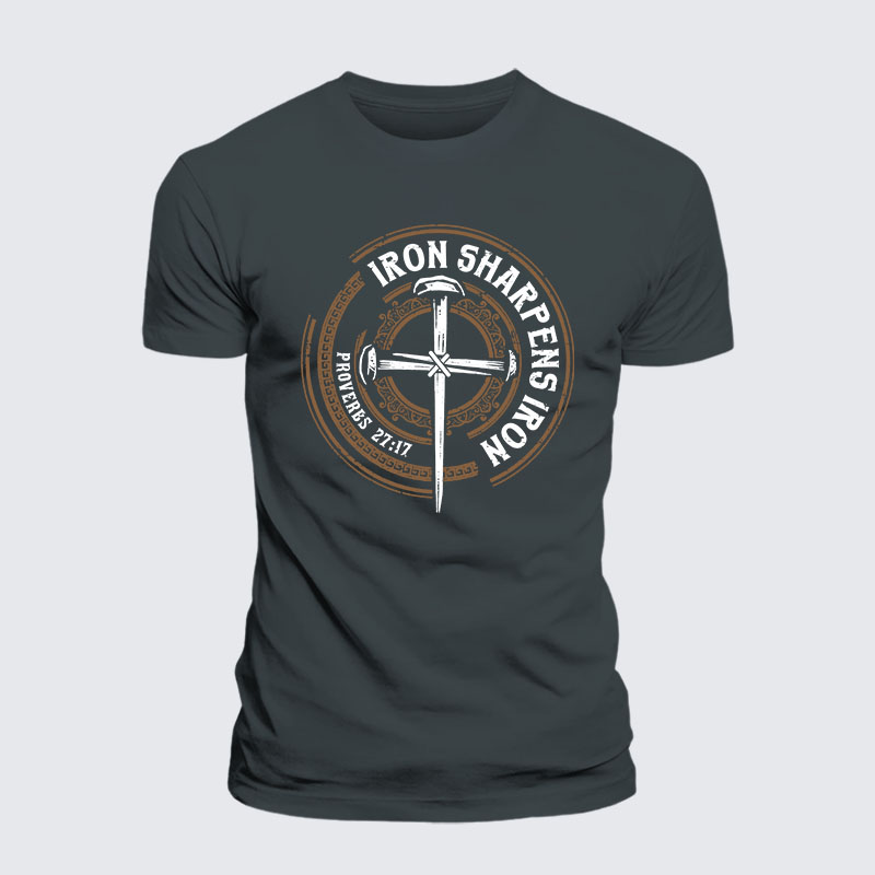 Iron Sharpens Iron - Proverbs 27:17 Jesus God Christian– Comfort Tee