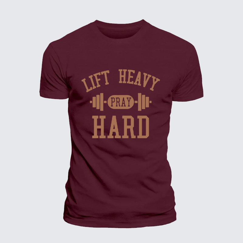 Lift Heavy Pray Hard Jesus God Christian– Performance Comfort Tee
