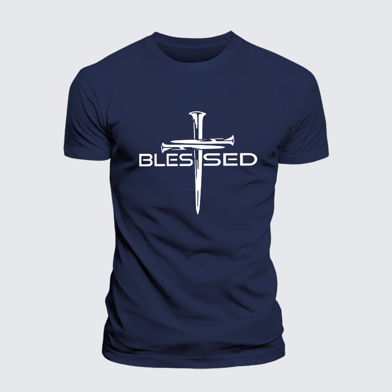 Cross Blessed Jesus God Christian– Performance Comfort Tee