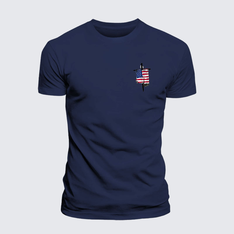 Faith Flag Cross Jesus God Christian– Comfort Tee