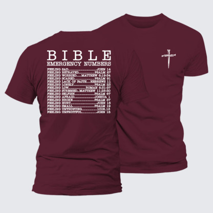 Bible Emergency Numbers Jesus God Christian– Comfort Tee