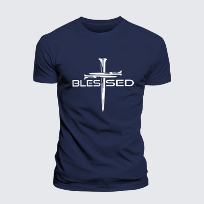 Cross Blessed Jesus God Christian– Performance Comfort Tee