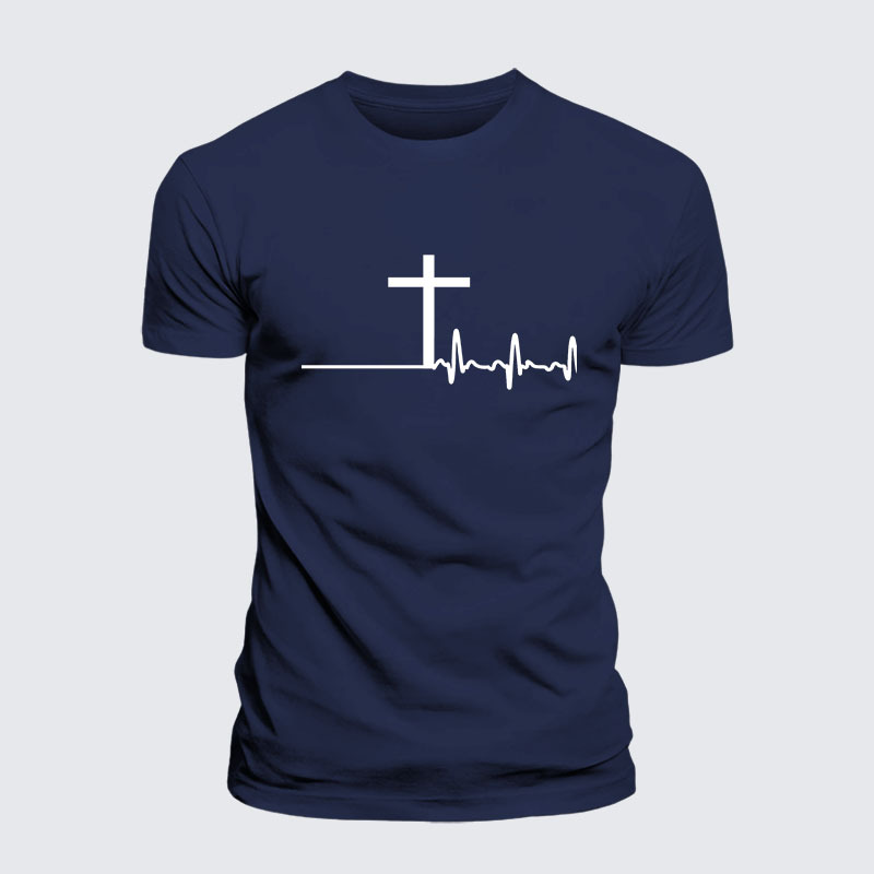 ECG Cross Jesus God Christian– Performance Comfort Tee