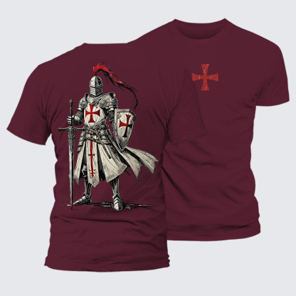 Crusader Knight Jesus God Christian – Premium Cotton Blend Tee