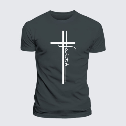 Faith Cross Jesus God Christian – Premium Cotton Blend Tee
