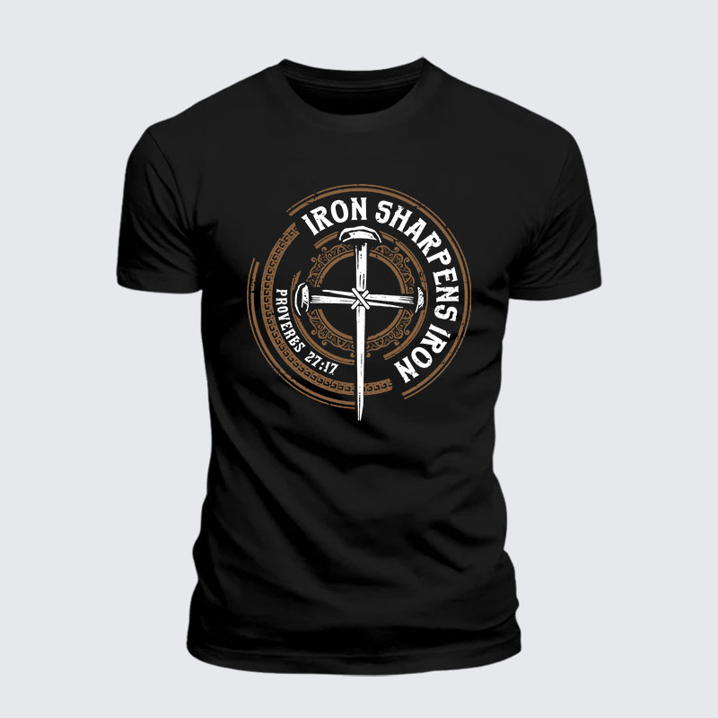 Iron Sharpens Iron - Proverbs 27:17 Jesus God Christian– Comfort Tee