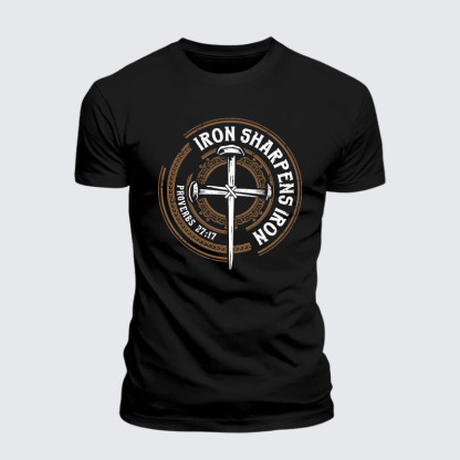 Iron Sharpens Iron - Proverbs 27:17 Jesus God Christian– Comfort Tee