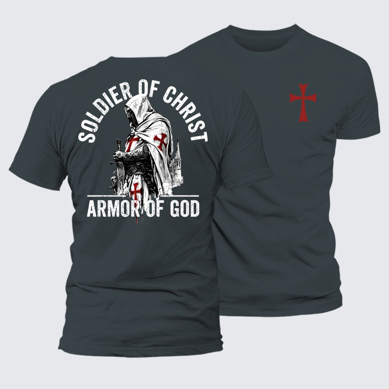 Soldier of Christ Armor Of God Crusader Spirit Jesus God Christian– Comfort Tee