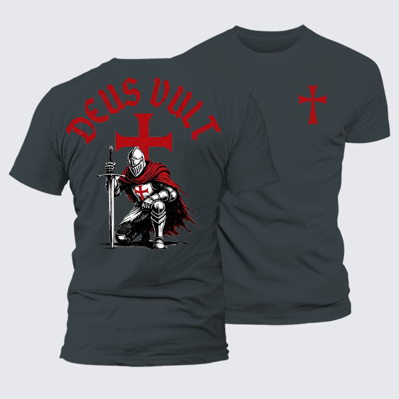 Templar Knight Crusader Deus Vult Jesus God Christian– Comfort Tee