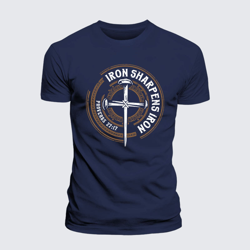 Iron Sharpens Iron - Proverbs 27:17 Jesus God Christian– Comfort Tee