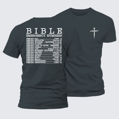 Bible Emergency Numbers Jesus God Christian– Comfort Tee