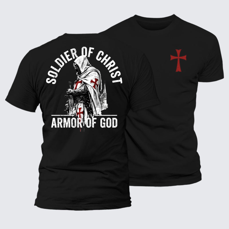 Soldier of Christ Armor Of God Crusader Spirit Jesus God Christian– Comfort Tee