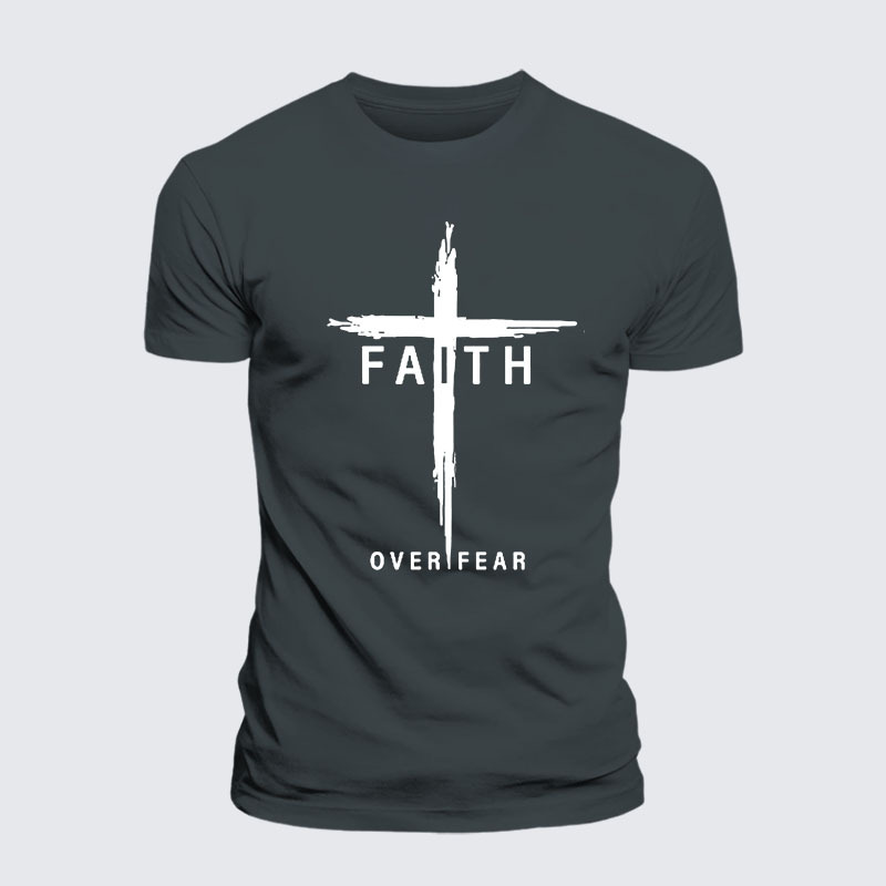 Faith Over Fear Cross Jesus God Christian– Performance Comfort Tee
