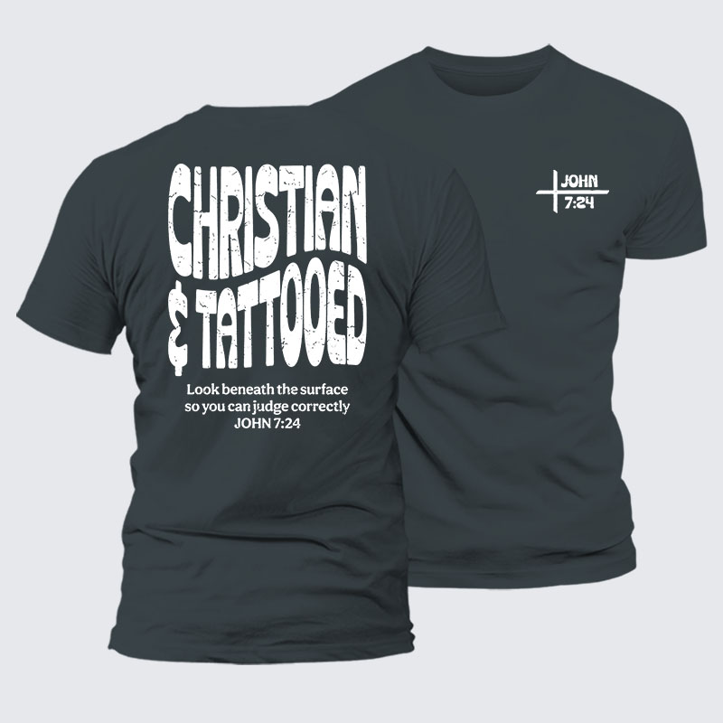 Christian & Tattooed Jesus God Christian– Performance Comfort Tee