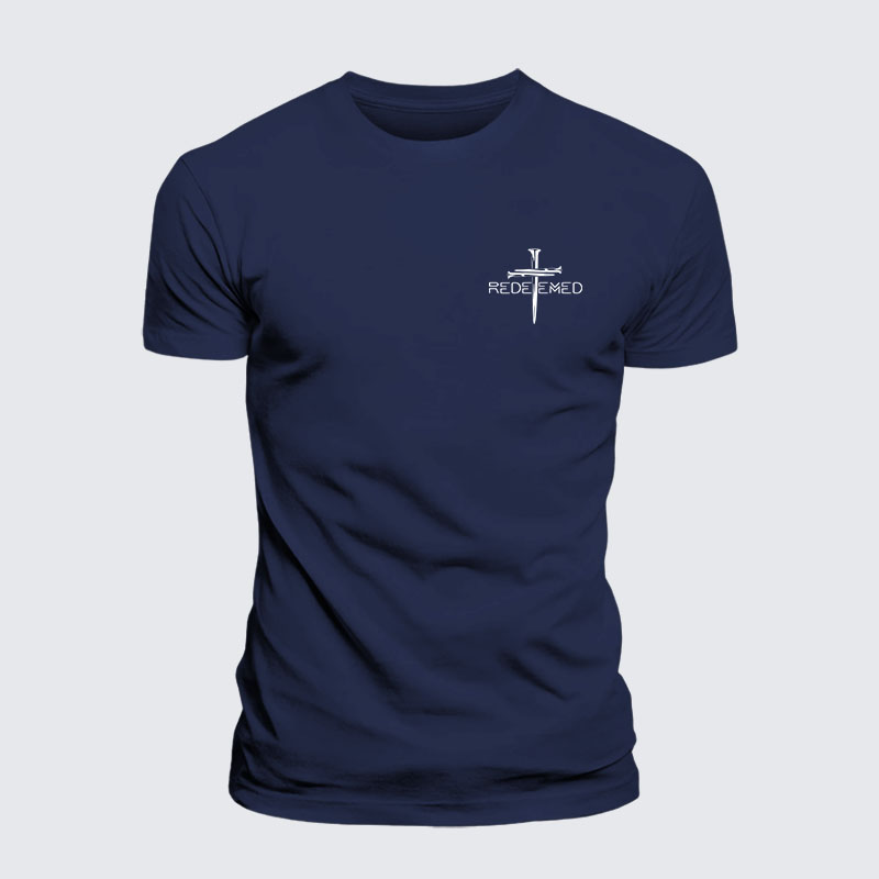 Cross Nails Redeemed Jesus God Christian– Comfort Tee