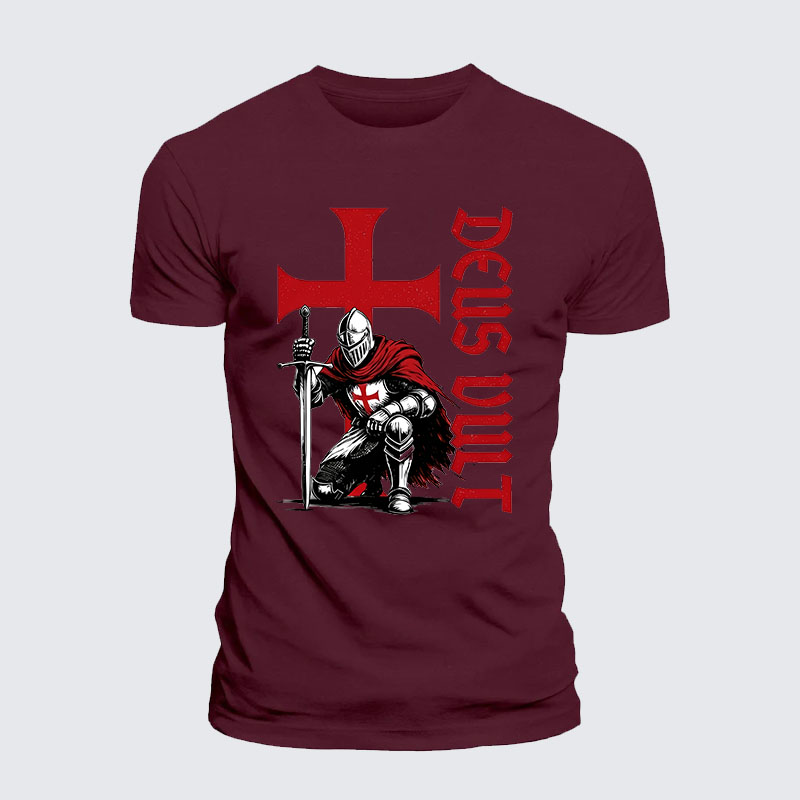 Templar Knight Crusader Deus Vult Jesus God Christian– Comfort Tee