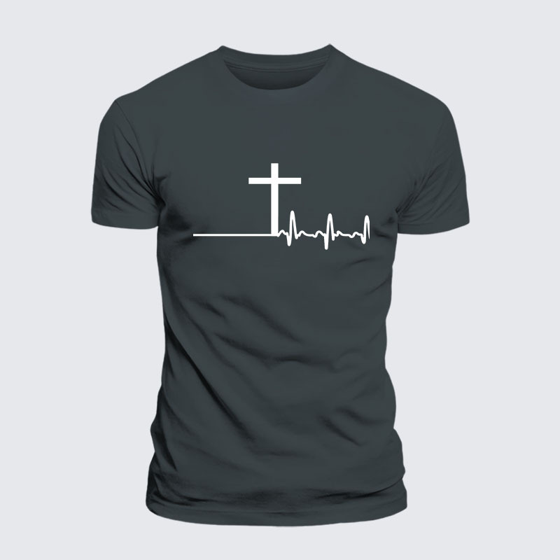 ECG Cross Jesus God Christian– Performance Comfort Tee