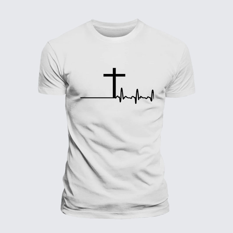 ECG Cross Jesus God Christian– Performance Comfort Tee