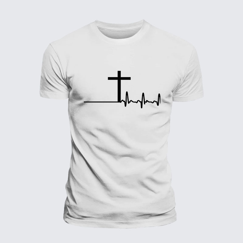ECG Cross Jesus God Christian– Performance Comfort Tee