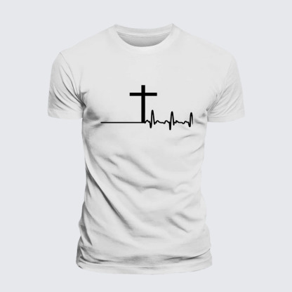 ECG Cross Jesus God Christian– Performance Comfort Tee