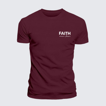 Faith over Fear Jesus God Christian – Premium Cotton Blend Tee