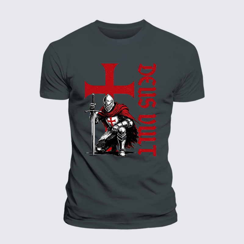 Templar Knight Crusader Deus Vult Jesus God Christian– Comfort Tee