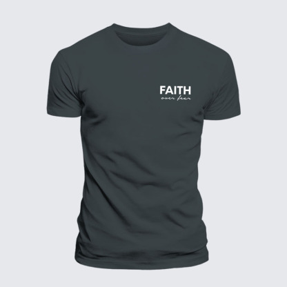 Faith over Fear Jesus God Christian – Premium Cotton Blend Tee