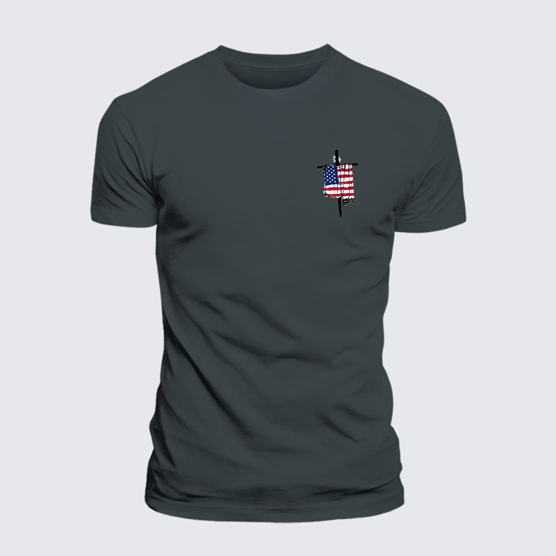 Faith Flag Cross Jesus God Christian– Comfort Tee